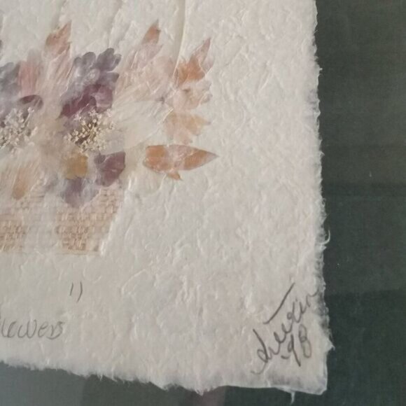 Vtg Pressed Flower Art Framed - Cottage Core Dried Floral Botanical Wall Art - Picture 3 of 10